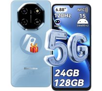 Blackview Shark 6 AI viedtālrunis 5G bez līguma, 6,88 collu 120 Hz Mobilais telefons 5G Android 15, 24GB + 128GB / 2TB TF 5000mAh un 18W, 16MP + 8MP Dual 5G SIM Mobilie telefoni / Pirkstu nospiedumi / sejas ID / GPS / OTG