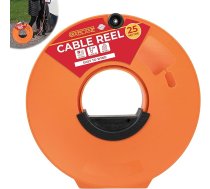 GADLANE Kabeļa spole, 25 m, tukša, oranža kabeļa spole, viegli uztinama kempinga kabeļa spole treileriem, dārza šļūtenes bungas - 25 m āra rokas kabeļa spole