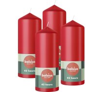 Bolsius gludās sveces - Sarkanas - 4 gabali - 15 x 6 cm - Dekoratīvās mājas sveces - Degšanas laiks 42 stundas - Bez aromāta - Satur dabīgo augu vasku - Bez palmu eļļas