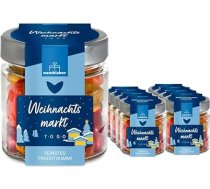 Ziemassvētku tirdziņš dāvanu burciņā 120 g | Gardas augļu gumijas Ziemassvētku laikam | Ideāla dāvana Ziemassvētkiem | Adventes kalendāra dāvana | Ziemassvētku tirdziņš