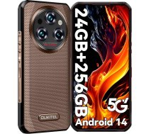 OUKITEL WP35 Āra mobilais tālrunis bez līguma 5G - Android 14 Āra viedtālrunis 11000 mAh, 24GB RAM + 256GB ROM Izturīgs būvlaukuma mobilais tālrunis 6,6 collas, 64MP + 32MP + 8MP nakts redzamība