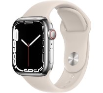 Apple Watch Series 7 (GPS + mobilais, 41 mm) - Sudraba nerūsējošā tērauda korpuss ar Polar Star sporta siksniņu - Parasts (atjaunots)