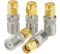 Eightwood DVB-T T2 TV uztvērēja antenas adapteris no F sieviešu uz SMA vīriešu - 5 gabali HD BK LED 4K 3D UHD TV PS4 XBOX360 XC324 daudzvirzienu adapterim