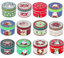 Gukasxi 12 Ziemassvētku sveču komplekts DIY sveču komplekts sveču burkas 9,5 oz DIY sveču bundžas Tukšas ar vāku Sveču izgatavošanas piederumi aromātisko sveču izgatavošanas komplektam Metāla glabāšanas kaste
