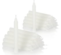 com-four® 40 x vaska eglīšu sveces, Ziemassvētku eglīšu sveces, piramīdas formas sveces Ziemassvētkiem, mazas sveces, diametrs 11 x 105 mm (40 gab., baltas)
