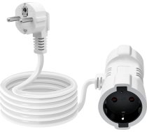HuaLiSiJi pagarinātājs dubultā kontaktdakša 16 A 250 V Schuko dubultā kontaktdakša kabelis 3 x 1,0 mm² Schuko pagarinātājs no 2 līdz 1 IP20 aizsargkontaktu pagarinātājs divvirzienu mājsaimniecības ierīcēm (balts, 1,5 m)