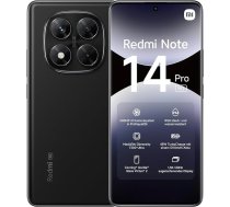 Xiaomi Redmi Note 14 Pro 5G viedtālrunis, 8+256GB, melns, 200MP profesionāla AI kamera, IP68, 45W Turbo uzlāde ar 5110mAh akumulatoru, AI funkcijas (bez lādētāja), 2