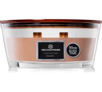 DECO EXPRESS aromātiskā svece stiklā ar 2 kvēlošām daktiņām, elegantas aromātiskās sveces, līdz 50 stundām ilgs degšanas laiks, dāvanu ideja (kanēļa rullītis)