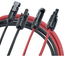 Cjueiom saules enerģijas pagarinātāja kabelis, 4mm² 3m saules paneļa pagarinājuma kabelis ar sieviešu un vīriešu ūdensizturīgu saules paneļa stieples adapteri saules elektrostacijām (3M sarkans + 3M melns)