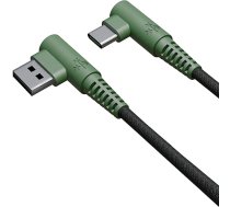 HUNE Ivy maiņstrāvas kabelis no USB A uz USB C 4 pēdas Ātrā uzlāde 3A RPET pinuma dizains 90° pārstrādāta plastmasa