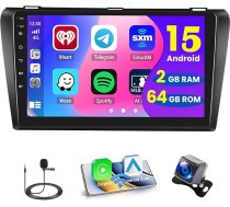 Hikity 2+64G Android auto radio priekš Mazda 3 2006-2012 Bezvadu Carplay Android auto, 9 collu auto radio ar ekrānu Navigācija Bluetooth Bluetooth EQ FM/RDS USB atpakaļgaitas kamera