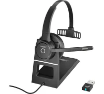 SUNITEC Bluetooth austiņas, bezvadu austiņas ar trokšņu slāpēšanas mikrofonu, mikrofonu ar skaņas izslēgšanas funkciju un USB donglu personālajam datoram/datoram/nepciešamajam datoram/telefonam/attālinātajam darbam/zvana centram
