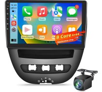 8-core Qualcomm 4+64G Android auto radio Toyota Aygo/Peugeot 107/Citroen C1 2005-2014, 10 collu IPS skārienekrāns, Wireless CarPlay & Android Car, DSP Hi-Res Audio, atbalsta AHD kameru/DAB