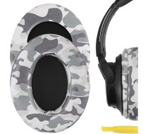 Geekria QuickFit Protein Leather rezerves austiņu spilventiņi Sony WH-CH700N, WH-CH710N austiņu ausu spilventiņiem, ausu vāciņu remonta detaļas (Camo)