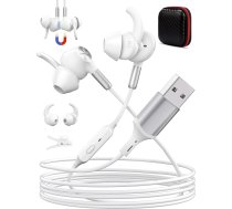 Austiņas klēpjdatoram, USB austiņas ar mikrofonu un trokšņu slāpēšanu, klusa skaņas kontrole, vieglas USB spēļu austiņas birojam, datoram, 2,3 m vads ar mikrofonu un trokšņu slāpēšanu, vieglas USB spēļu austiņas, paredzētas biroja sp