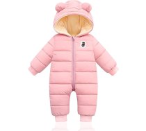 Unisex Baby Snowsuit ar kapuci Jumpsuit ziemas mētelis garām piedurknēm Zip Romper apģērbs apģērbs toddler zēni meitenes bieza jaka Outwear