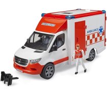 bruder 02676 Mercedes-Benz Sprinter Ambulance Integrēts gaismas un skaņas modulis Māsu pārvadāšanas autovadītājs Avārijas transportlīdzeklis Neatliekamās medicīniskās palīdzības dienests bworld 1:16