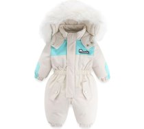 Mazuļu bērnu meitenes meitenes zēni Snowsuit Toddler Kids ziemas silts leju jaka ar kapuci Zip mētelis viena gabala Jumpsuit