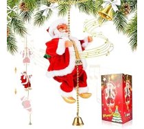 Kāpšanas virve Santa Claus ar mūziku Ziemassvētku elektriskie Ziemassvētku vecīša rotājumi Kāpšanas Santa rotaļlieta Hanging Ziemassvētku lelle Ziemassvētku figūra Ornaments sienām Logi