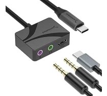SABRENT AU-PACM USB Type-C uz 3,5 mm audio adapteris ar 100 W PD, ārējā USB-C skaņas karte austiņām, mikrofonam, skaļrunim, stereo izeja, 24 bitu, 96 kHz, saderīgs ar portatīvo datoru, planšetdatoru, viedtālruni