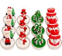 Mini Ziemassvētku tējas sveces, 12 Ziemassvētku tējas sveces, Ziemassvētku sveces, Ziemassvētku sveces, Ziemassvētku vecīša sniegavīrs, Ziemassvētku tējas sveces mājoklim, kāzām, ballīšu dāvanām