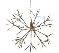 EGLO LED Ziemassvētku dekori ārā, piekaramais Ziemassvētku dekors zelta krāsā, āra uguņošanas feju gaismas ar kabeli, ledus kristāla gaisma, silti balta, piekaramā gaismas zvaigzne 40 cm diametrā, IP44
