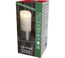 Konstsmide 3D Living Light ar akumulatoru darbināma nedegoša svece, 4 vai 8 stundu taimera funkcija, plastmasa/vasks/vara, silti balta / sudraba krāsā