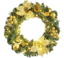 Durvju vainags Ziemassvētki 30 cm, Mākslīgais Ziemassvētku vainags, Ziemassvētku vainags durvīm, Mākslīgais egļu vainags, Ziemassvētku vainags, Mākslīgais durvju vainags Ziemassvētkiem, Svētku māja