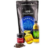 Hallingers vīriešu somiņa - Tēva dienas dāvanu komplekts Wonder Bag dāvanu komplekts Nougat Busserl lazdu riekstu liķieris un pipari Tēva dienai (soma) - dāvana vasarā un kā lieliska grilēšanas dāvana | Apsveicam Paldies