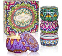 Aromatizētas sveces dāvanas sievietēm: 4 aromterapijas sveces 120H degšanas laiks 4,4 oz sojas vaska sveces smaržīgās ēteriskās eļļas stresa mazināšanai Dāvanu komplekts Ziemassvētkiem Dzimšanas dienai.