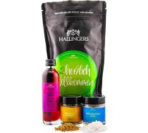 Hallingers Herzlich Willkommen - apsveikuma dāvanu komplekts Wonder Bag Spring Water Salt, Orange Pepper & Raspberry Balm - laipni lūdzam (soma) - Mātes dienas dāvana un dāvanu idejas Tēva dienai | Dzimšanas diena G
