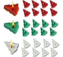24 Stück Mini Kerzen Weihnachten, 3 Düfte Weihnachtsschmuck-Teelichtkerze Kleine Weihnachts Duftkerzen Set Baumförmige Teelichter in Weihnachtsbaumform, Schmücken für Winter Weihnachten Geschenke
