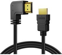 TNP HDMI kabelis leņķveida 90 grādu leņķī 4K leņķveida 90 grādu leņķveida kontaktdakša - 5 m stūra kontaktdakša Blu-Ray atskaņotājiem, kabeļtelevīzijas ierīcēm Apple TV, Roku, Playstation 5, saderīgs ar HDMI 2.0/1.4, melns