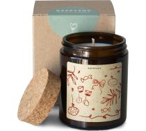 HAPPYSOY Weihnachten feiern, Sojawachs-Duftkerze, wundervoller Duft, über 40h Brenndauer, braunes Apothekerglas mit Korkdeckel, gentechnikfrei, Geschenkidee zu Weihnachten für Freundin