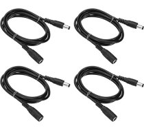 PATIKIL 3 pēdas līdzstrāvas pagarinājuma kabelis no vīrieša uz sievieti, 5,5x2,1 mm, 4 gabali, 24AWG stieples adapteris, lādēšanas kabelis LED lentēm, DVR, maršrutētājam, kamerai, melns