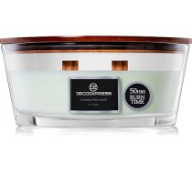 DECO EXPRESS aromātiskā svece stiklā ar 2 kvēlošām daktiņām, elegantas aromātiskās sveces, līdz 50 stundām ilgs degšanas laiks, dāvanu ideja (Let It Snow)