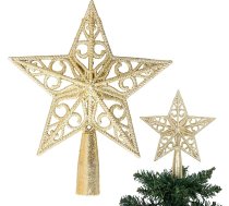 14,5 cm zelta spīdums Shatterproof Ziemassvētku eglīte Topper Ziemassvētku eglītes rotājumi Ziemassvētku eglītes vainags Holiday Decoration
