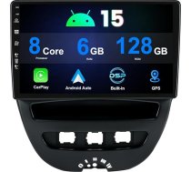 6G+128G Android 15 Autoradio Für Toyota Aygo/Peugeot 107/Citroen C1 2004-2014 Radio mit GPS Navi Carplay Android Auto DSP Bluetooth Mirrorlink FM AM RDS Kamera 10 Zoll IPS Screen
