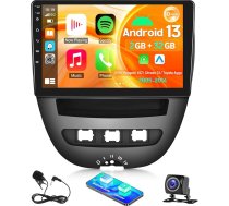 10 collu auto radio 2 DIN Peugeot 107 / Citroen C1 / Toyota Aygo 2005-2014 ar Carplay Android Car Mirror Link Bluetooth FM/RDS WiFi GPS DAB+ SWC atpakaļgaitas kamera Mikrofons, 2+32G