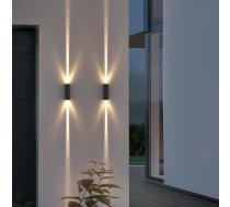 LED āra lampas, 2 gabali, IP65 āra lampas, modernas sienas lampas, alumīnija augšup un lejup gaisma, āra apgaismojums, 6 W āra apgaismojums, 3000 K āra apgaismojums mājas sienai, gaitenim, terasei, kāpnēm