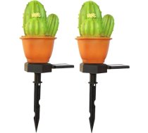 Gadpiparty 2 Stück Solar Gartenlampen mit Niedlichen Kaktus motiven Wasserdichte LED Bodeneinbauleuchten für Garten Terrasse und Wegbeleuleuchtung Solarbetrieben ohne Kabel Wetterfest und