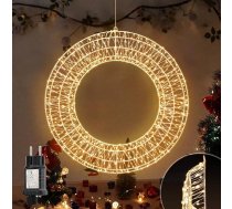 SALCAR 45 cm diametrs 45 cm LED gaismas vainags, Ziemassvētku rotājums loga gaismas vainags ar kontaktdakšu, 8 režīmi, taimeris un atmiņa, piekaramais vainags stiepļu vainags sienas vainaga gaismas aplis iekštelpām un ārpus telpām