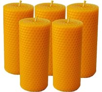 5 bišu vaska sveču komplekts, medus sveces, pīlāru sveces, bišu vaska sveces, dāvanas sievietēm, vīriešiem, Ziemassvētku dāvana (Bišu vaska sveces)