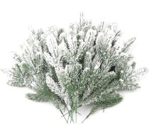 Feizeisun 30 gab Mākslīgie priežu zari 11,25 collu matēts Flocked priedes Flocked priedes stublāji amatniecības Ziemassvētku eglīte apdare vainags vainags vainags