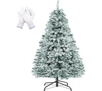 183 cm mākslīgā Ziemassvētku eglīte, PVC, 472 galotnes, imitēta Ziemassvētku eglīte ar sniegu, Ziemassvētku eglīte, sudraba egle, ātra montāža, salokāmā sistēma, metāla statīvs, rotājumi iekštelpām un āra apstākļiem