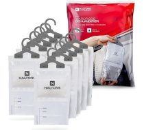 Haltons drēbju skapja mitruma absorbētājs, 10 gab., piekaramais mitruma absorbētājs, novērš mitrumu, pelējumu, necaurlaidīgs maisiņš, absorbē līdz pat 3 x sava svara, skapis