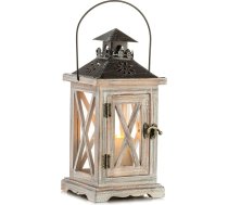 Romadedi Lantern Koka sveču turētājs Lantern Dārza laterna - lauku mājas sveču turētājs ar metāla un stikla svecēm Vintage kāzu ballīte Ziemassvētku galda apdare iekštelpās un ārā
