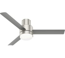 HUNTER Ventilators Gilmour 50939 Griestu propelleris 132 cm, iekštelpām un ārtelpām, ar apgaismojumu un tālvadības pulti, 3 lāpstiņas, matēts sudraba tonī, ideāli piemērots vasarai un ziemai