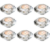Nuptio Tējas gaismas sveču turētājs 8 gabali Tējas gaismas turētājs Stikla votive kristāla sveču turētājs Diamond Kāzu galda centrālais dekors Ziemassvētku dzimšanas dienas svinību dāvanas māmiņai