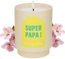 MY JOLIE CANDLE Personalizēta aromātiskā svece Tea Blossom Ražots Francijā 5 vēstījumi Dāvanu ideja mammai tētam Ziemassvētku vasks 100% augu izcelsmes 40 stundas degšanas laiks 250 g (Super Papa)